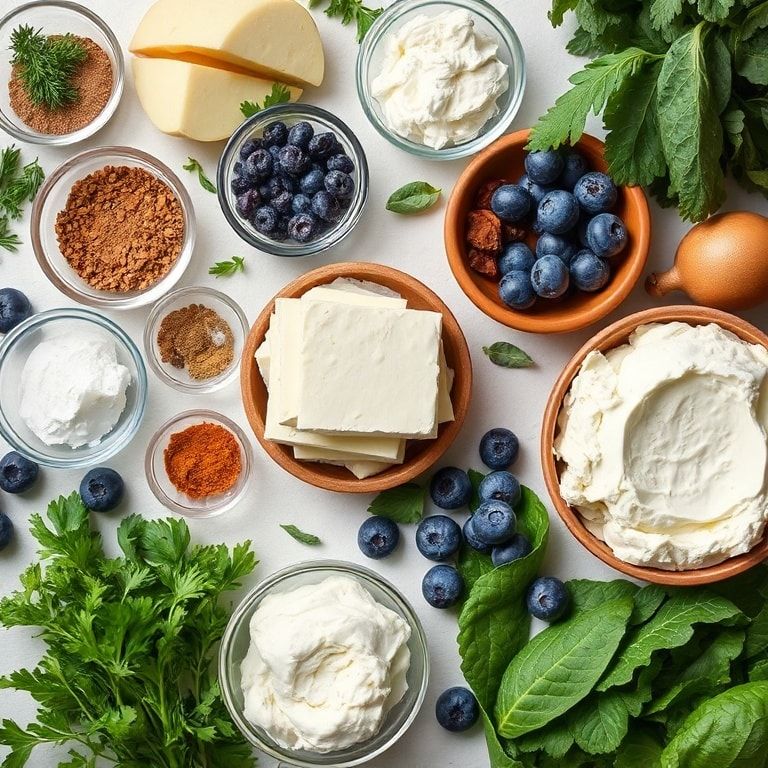 Ingredients for Fluffy Blueberry Cloud Bread Recipe with Cottage Cheese: Easy Homemade Breakfast Delight