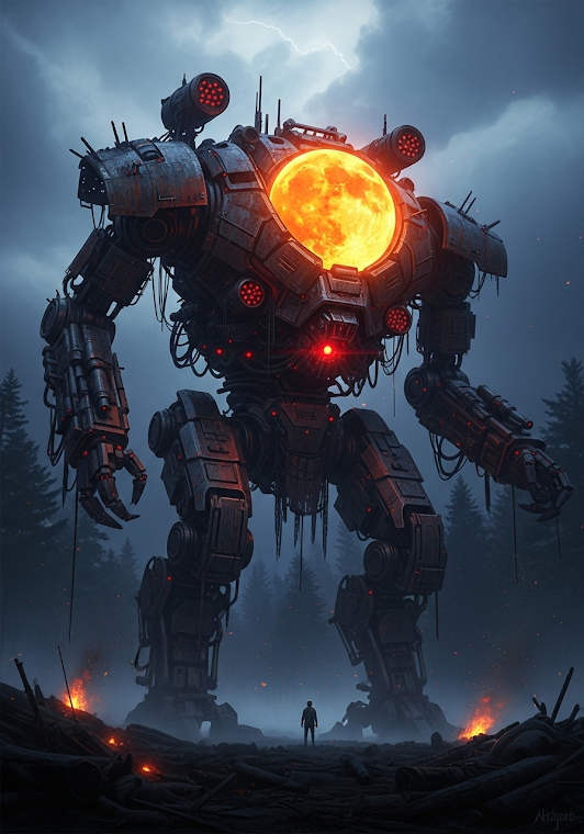 Giant Rusty Mech Walker