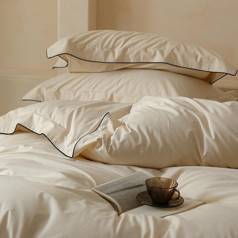 Cotton Bedding Set, 4-Piece, Solid Color