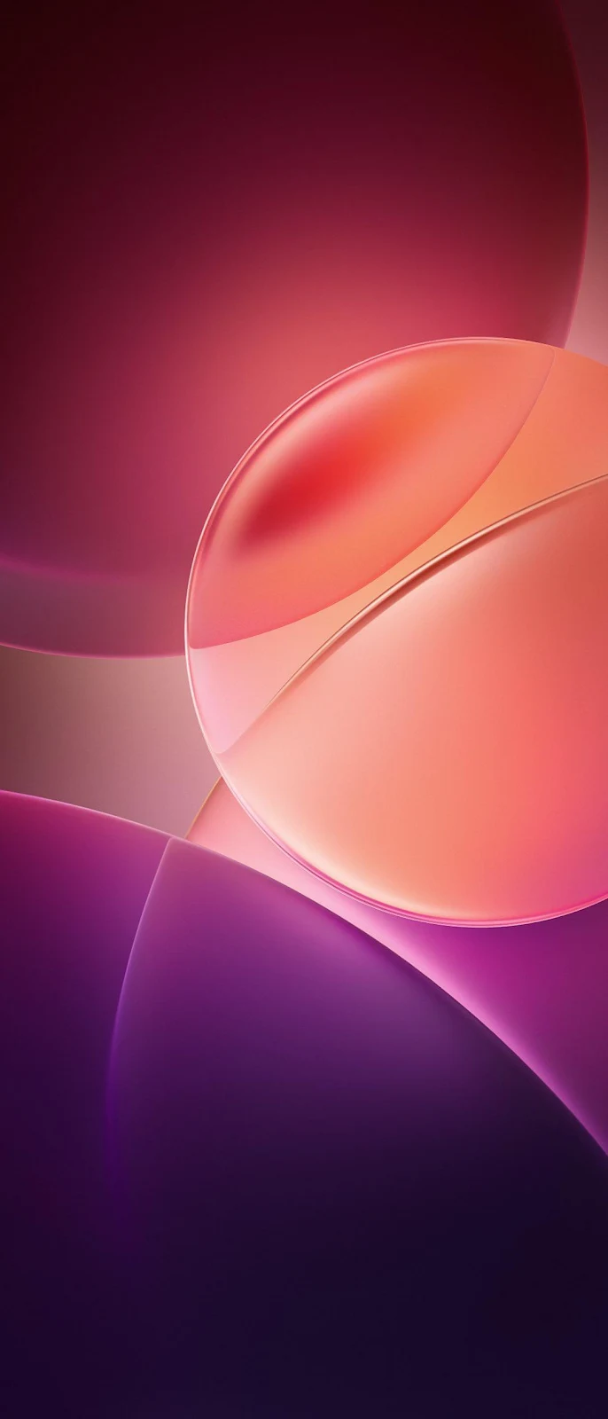 Abstract Pink Glass Spheres - Abstract 3D Render Full HD iPhone Wallpaper (1080x2520)