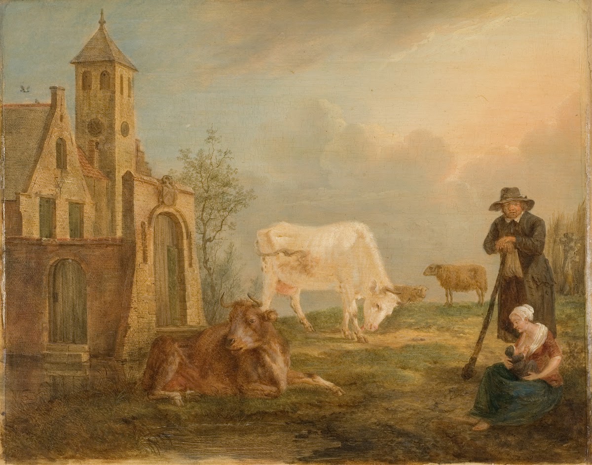 Landscape with Peasants and Cows 1777