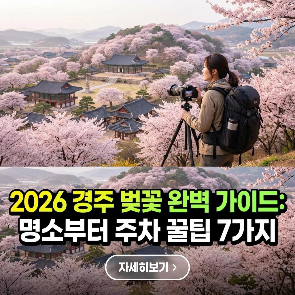 2026 경주 벚꽃 완벽 가이드: 명소부터 주차 꿀팁 7가지 (아이와 함께)