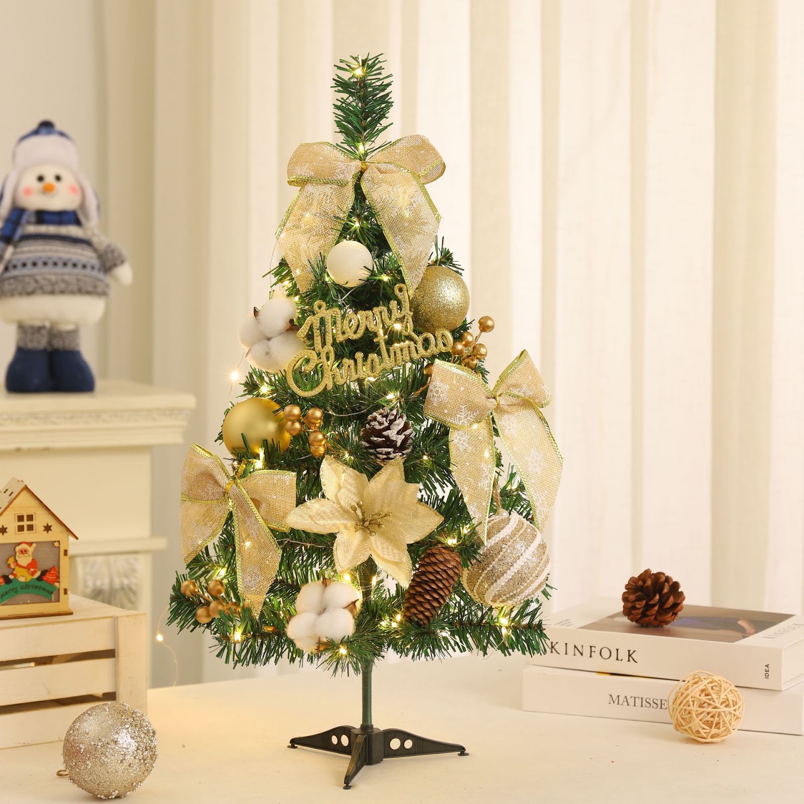 Mini Christmas Tree, PVC, 60 cm, with Lighting
