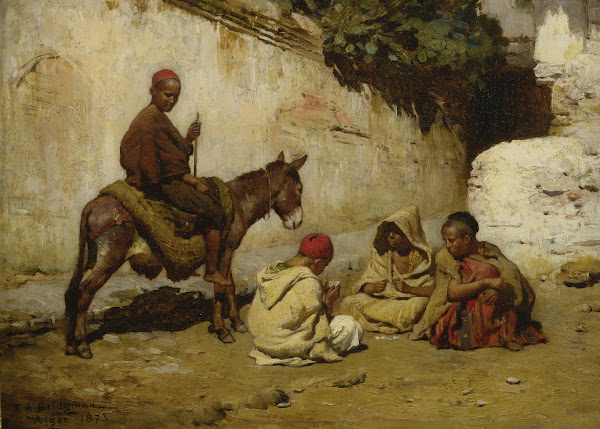 Arab Children Playing Cards 1873