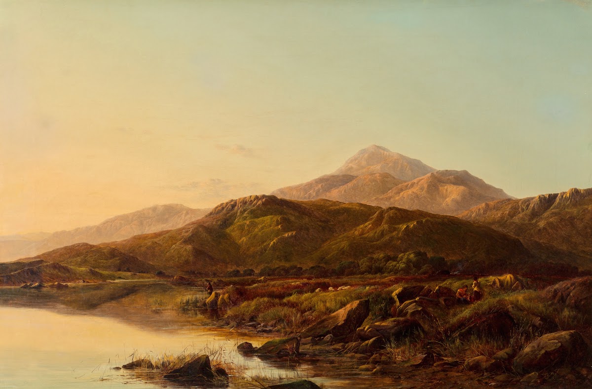 A mountain lake in evening light
