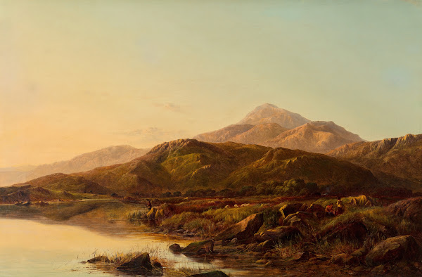 A mountain lake in evening light