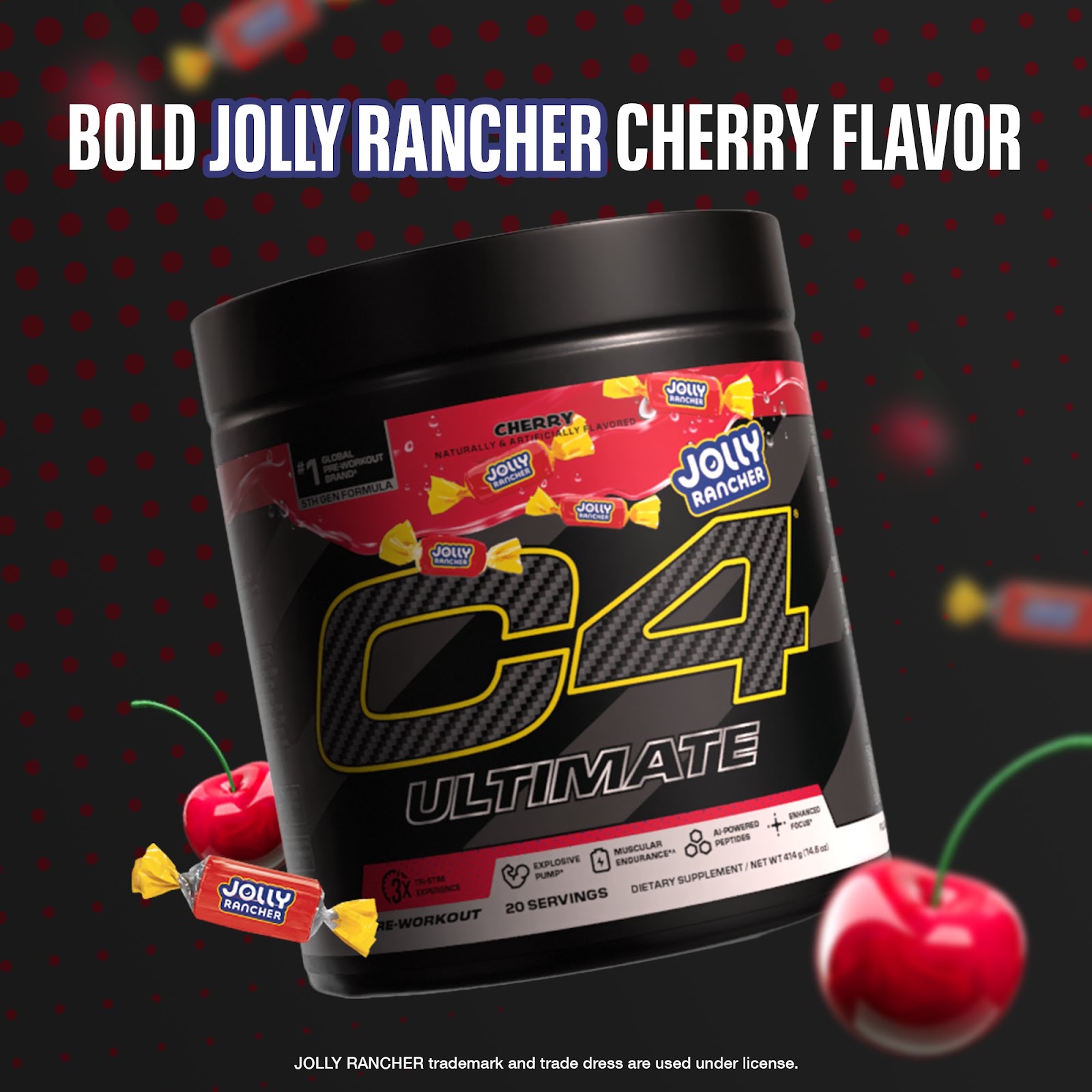 C4 Ultimate Pre-Workout — Cherry JOLLY RANCHER, 20 Servings