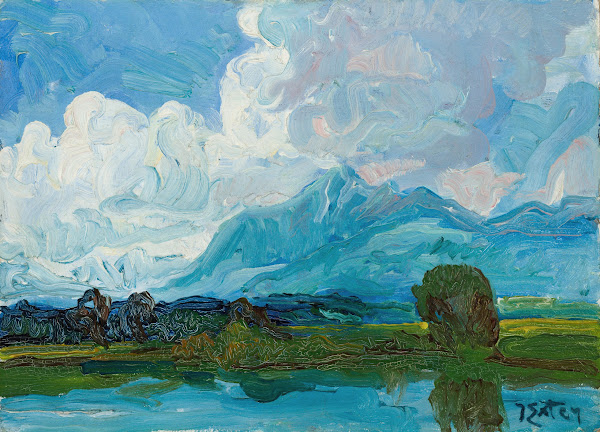 See mit Wolken Chiemsee circa 1925