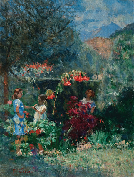Três meninas no jardim 1935