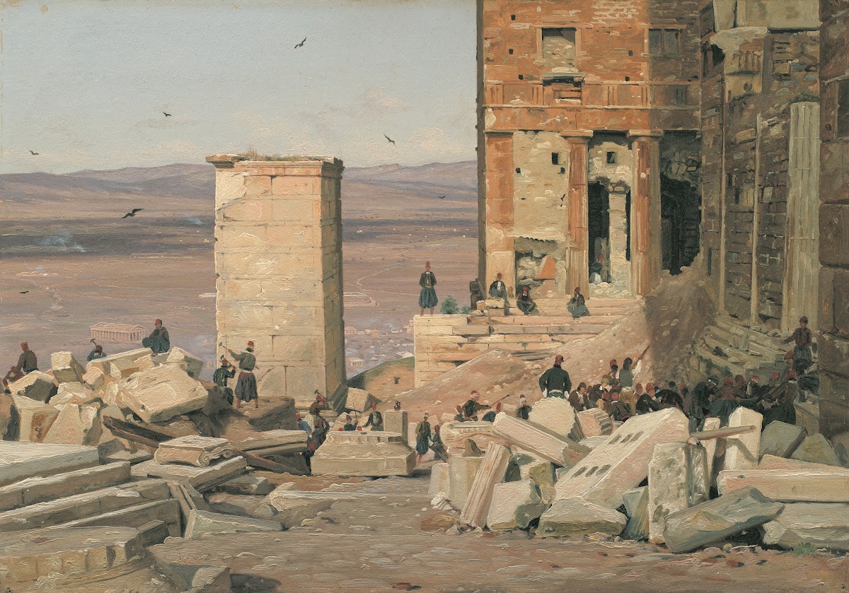 Greeks Working in the ruins of the Acropolis 1834   1835
