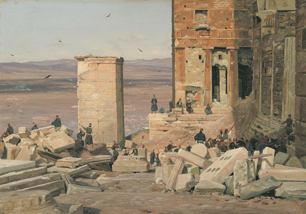 Greeks Working in the ruins of the Acropolis 1834   1835