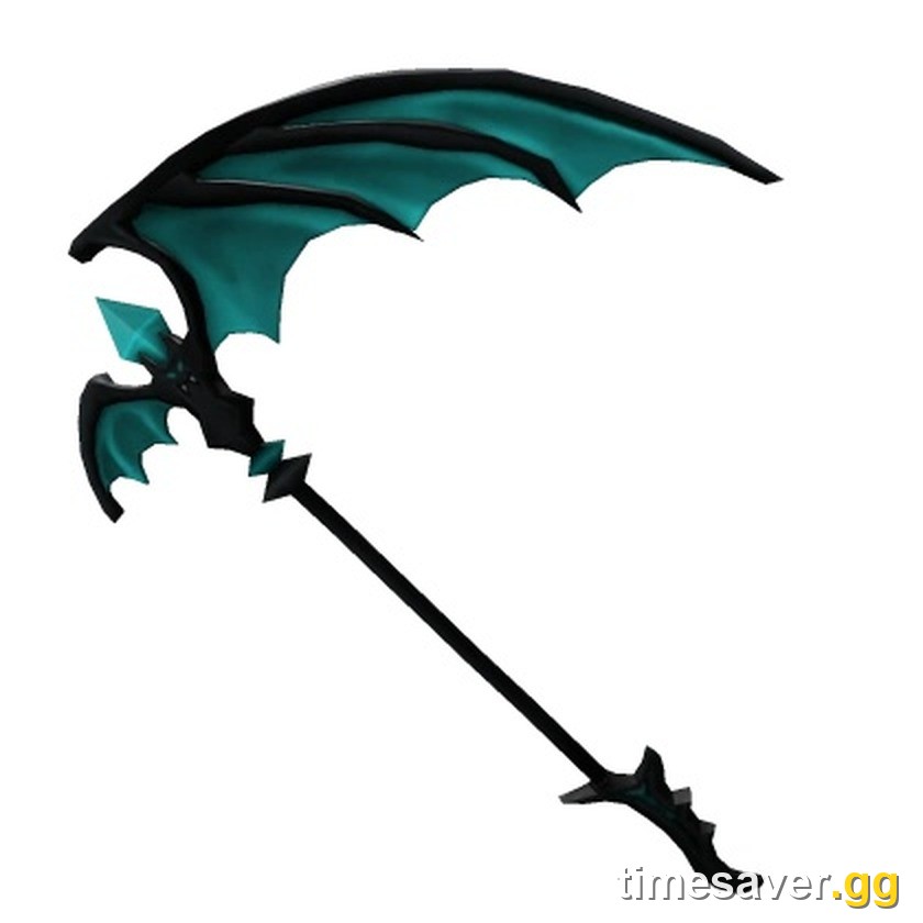 Nik's Scythe, the rarest Ancient-tier item in Murder Mystery 2 — a teal bat-wing blade on a black handle