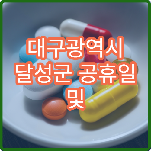 대구광역시 달성군 공휴일 및 대체 공휴일 문 여는 병원 찾기