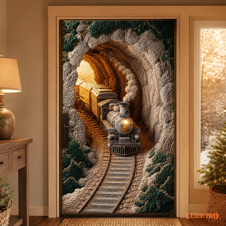 Free‑Motion Quilted Door Curtain