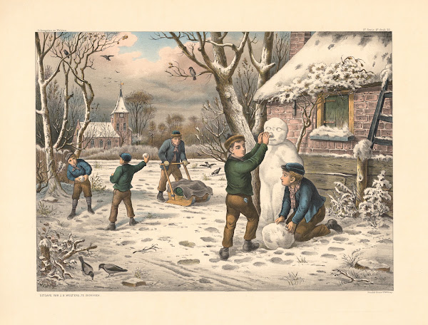 Boys playing in the snow 1910