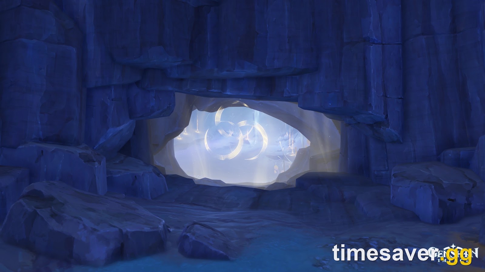 Kuuhenki's Hidden Trove in Genshin Impact shown in the open world, the one-time chest type that awards six Dust of Enlightenment across the region