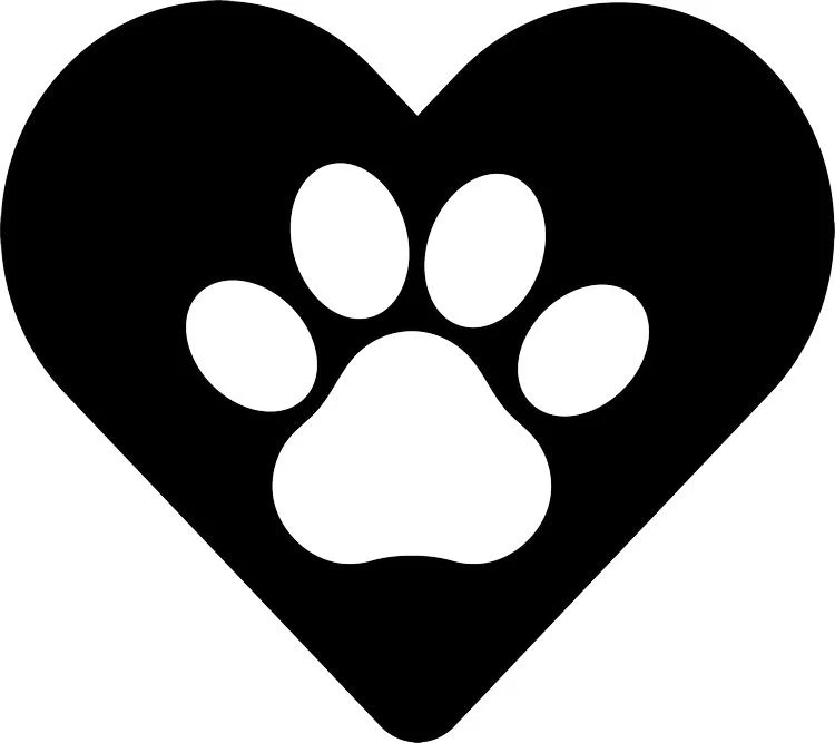 Paw Print in Heart Free SVG for CO2 Laser Cutting and Engraving