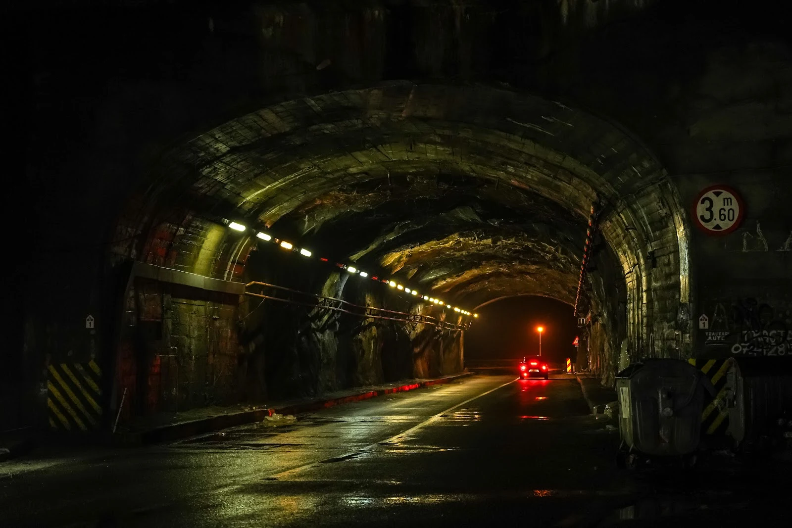 Dark Underground Stone Tunnel - Urban Night Photography 5K Wallpaper (6000x4000)