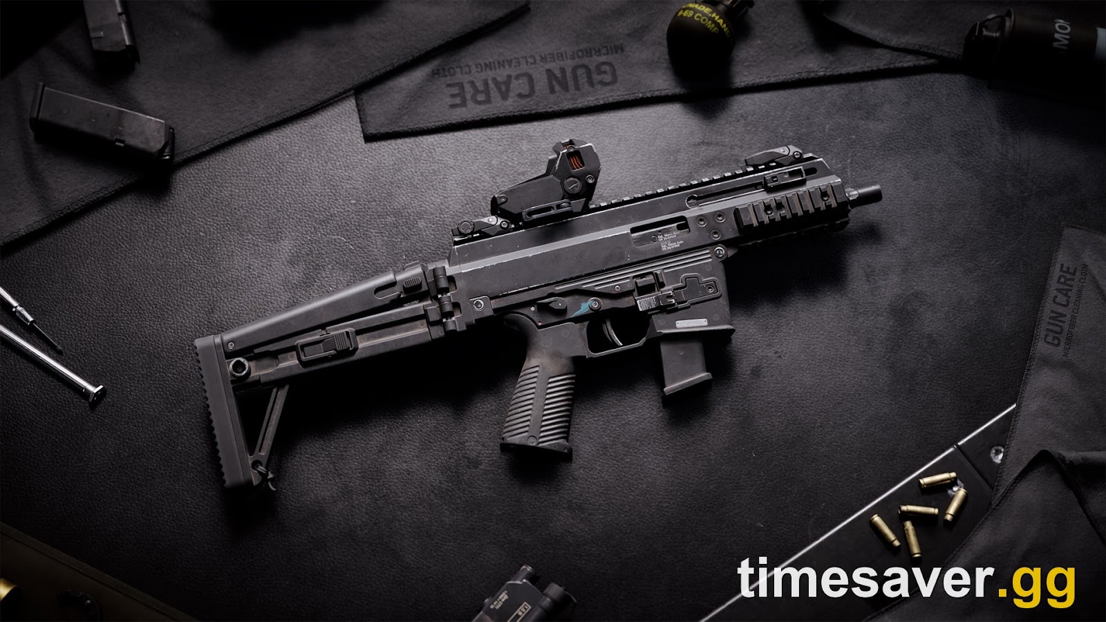 Battlefield 6 SWC-10 SMG laid out with attachments and magazines for Hardware XP unlocks