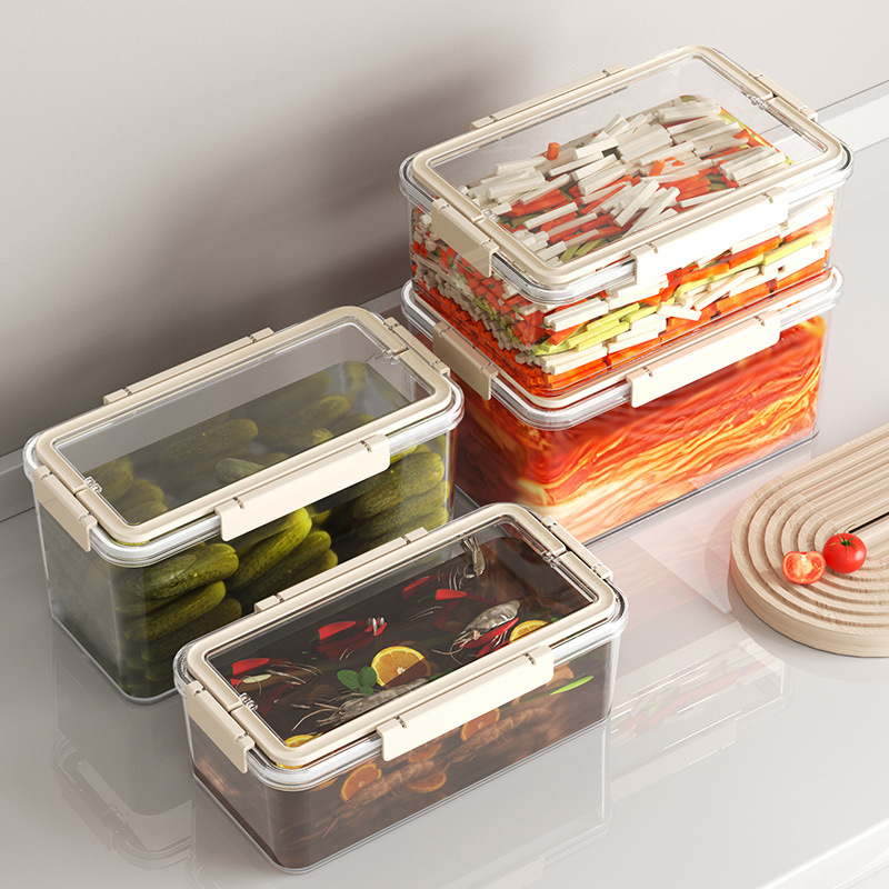 Airtight plastic freshness box, rectangular