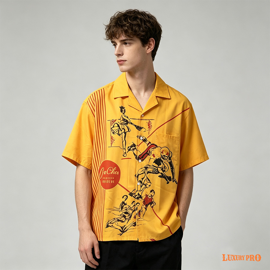 AOP EO Long Sleeve Shirt Regular Double Collar No Pocket – Linglong Linen Fabric