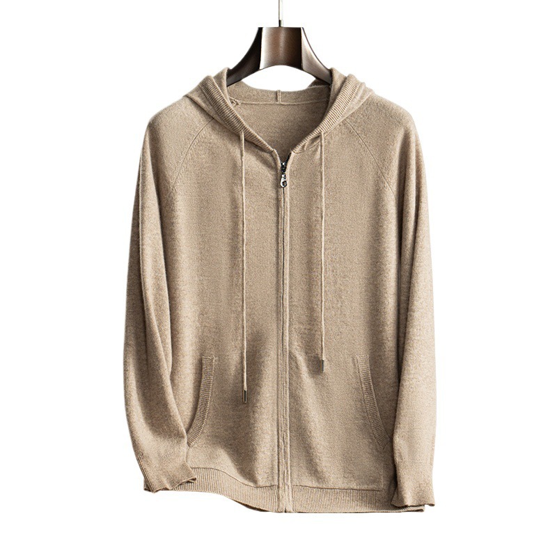 Men's Cashmere Cardigan with Hood