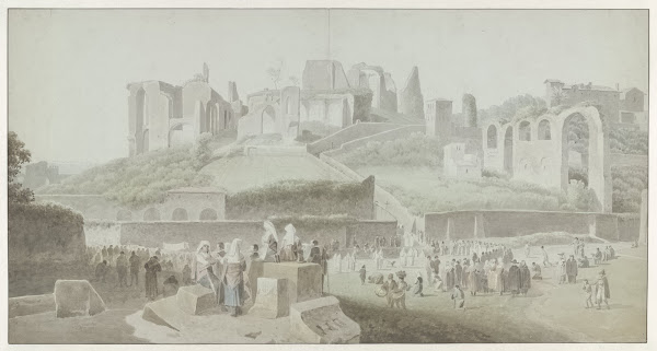 A Procession at the Foot of the Palatine Hill in Rome c 1809   c 1812