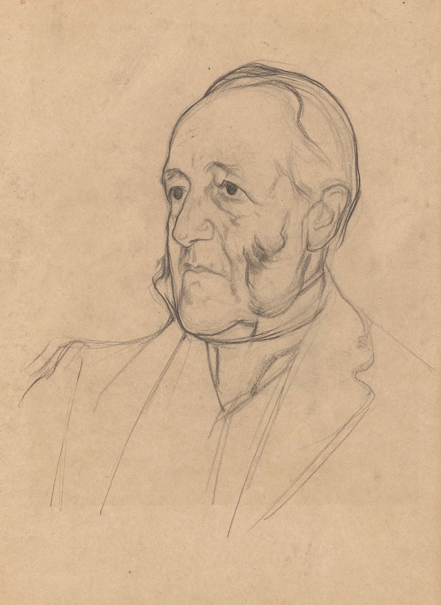 Portret van een heer met bakkebaarden naar links 1874   1925