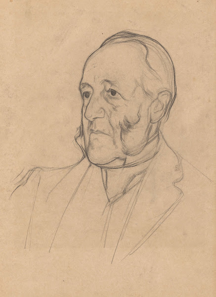 Portret van een heer met bakkebaarden naar links 1874   1925