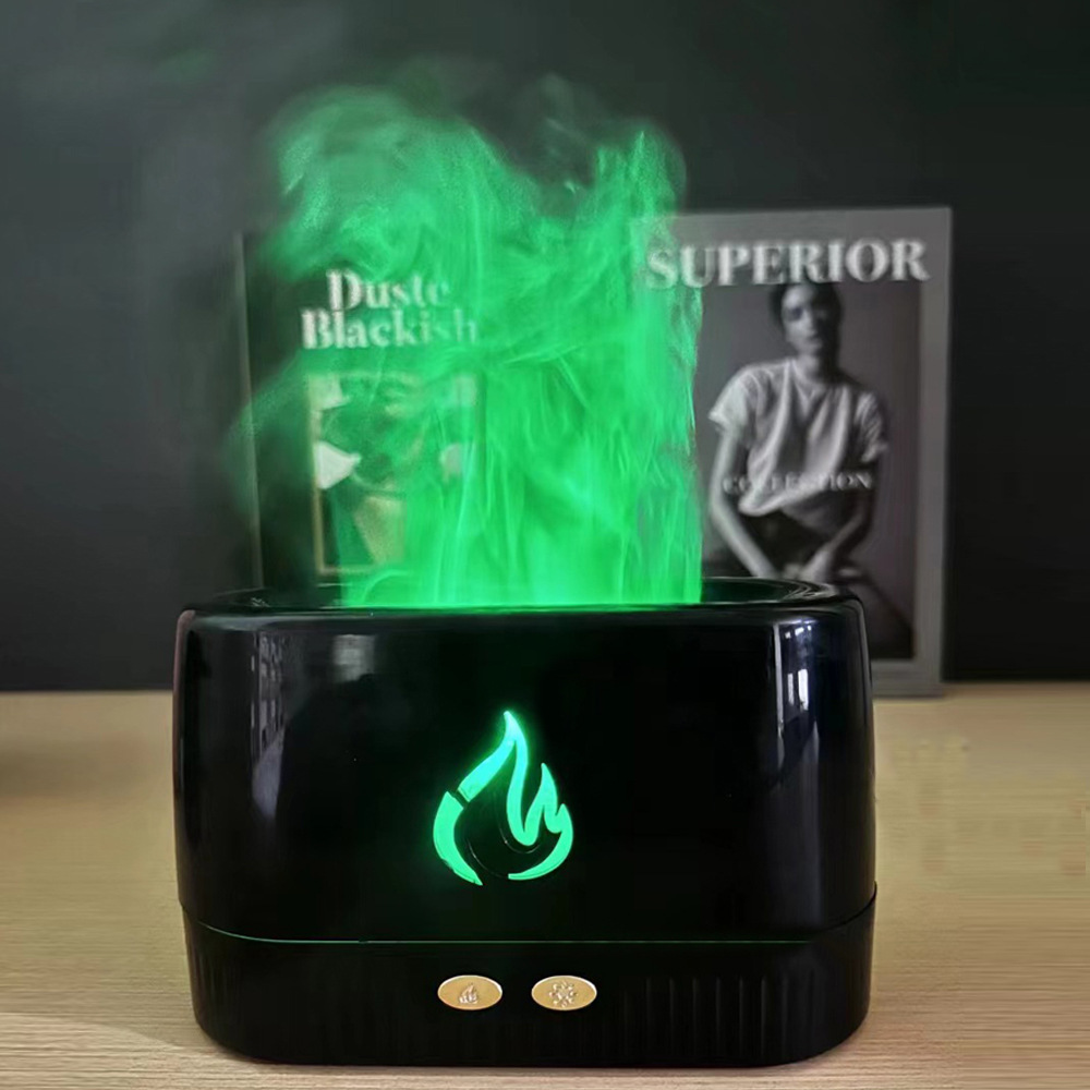 Aroma diffuser with flame effect and humidifier
