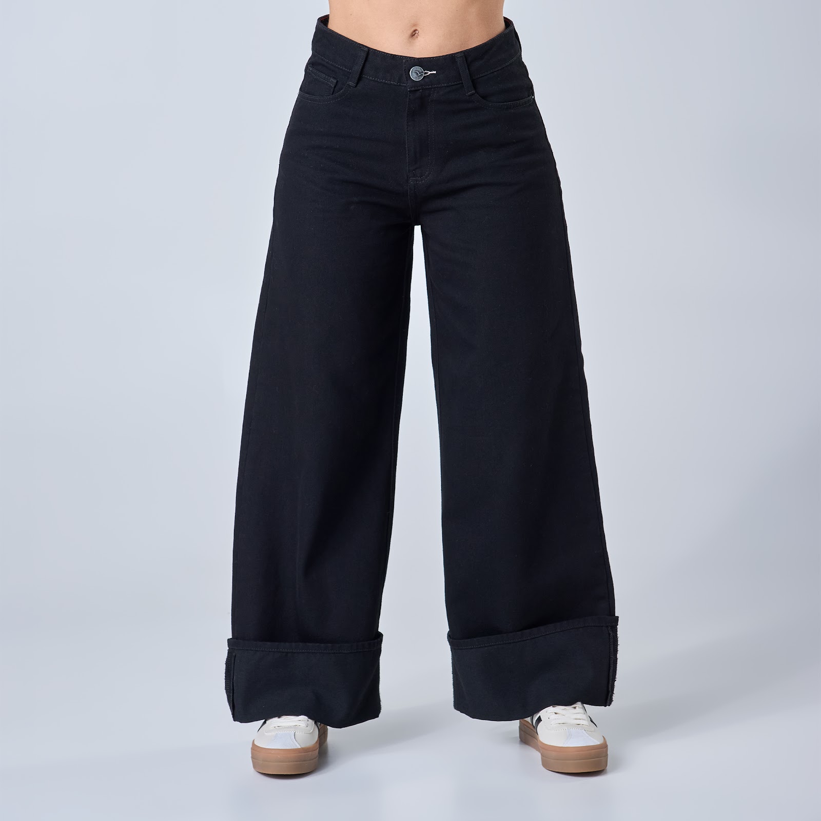 Jean dama rígido wide leg tiro alto - Vista 3