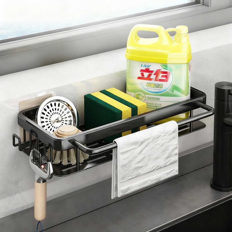 Dish towel holder for the kitchen without drilling