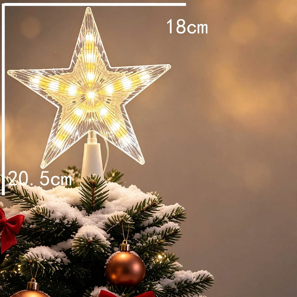 Beleuchteter Weihnachtsbaum-Spitzenstern aus PVC
