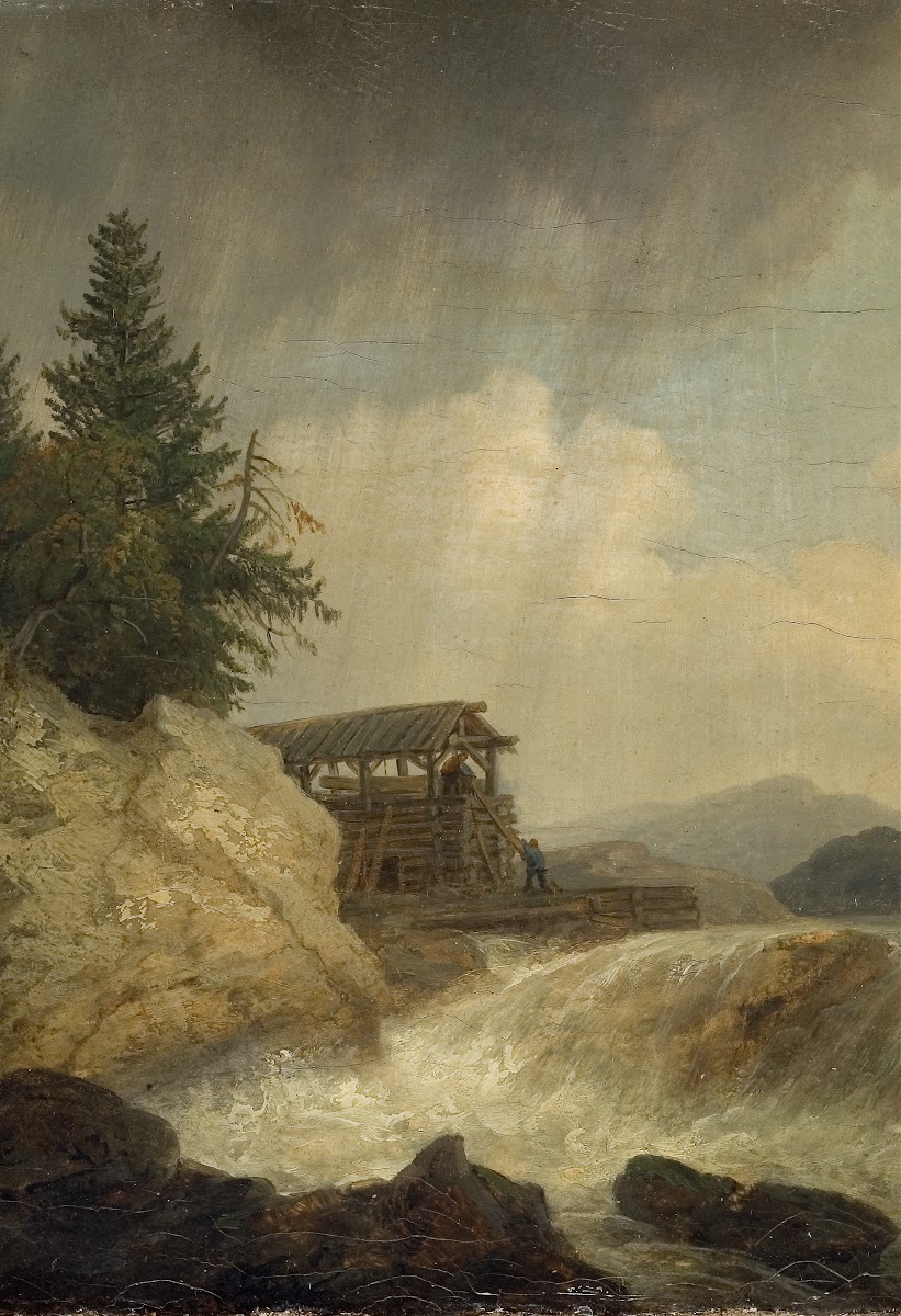 Nordic Landscape with a Waterfall 1843