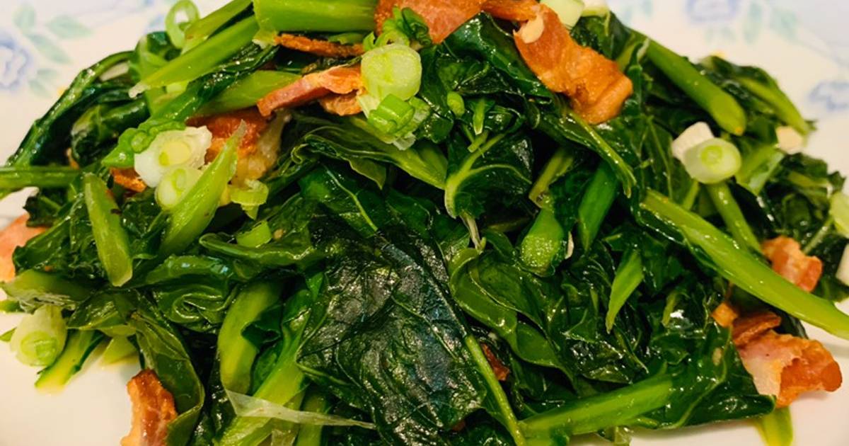 Cải rổ xào thịt xông khói