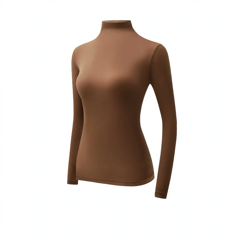 Women's thermal underwear set with standing collar, elastic