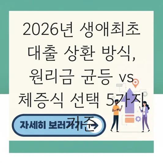 생애최초 대출 상환 방식 원리금 균등 vs 체증식 상환 유리한 선택 기준 대표 이미지