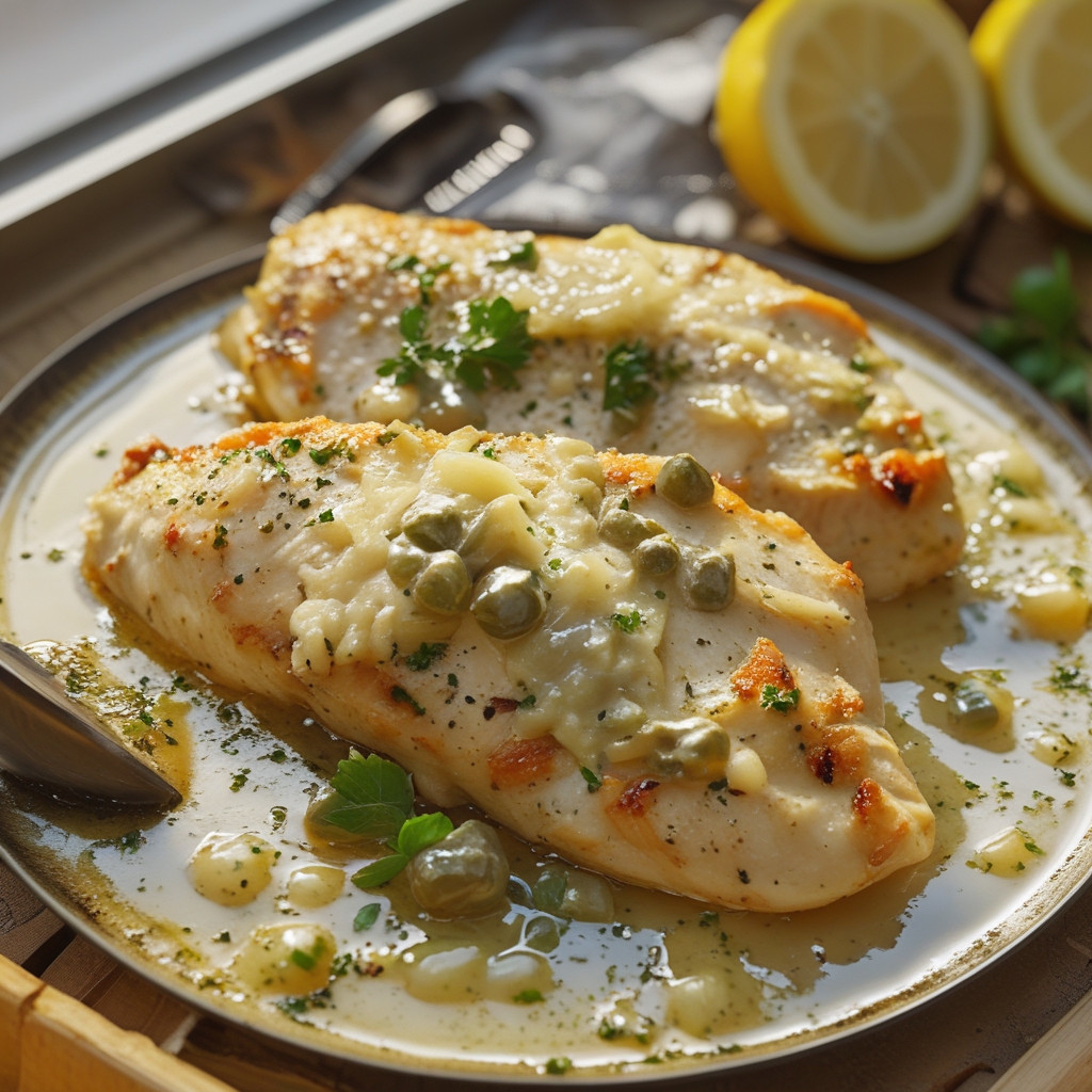 Easy Chicken Piccata with Lemon Caper Sauce Recipe for Quick Weeknight Dinner finished