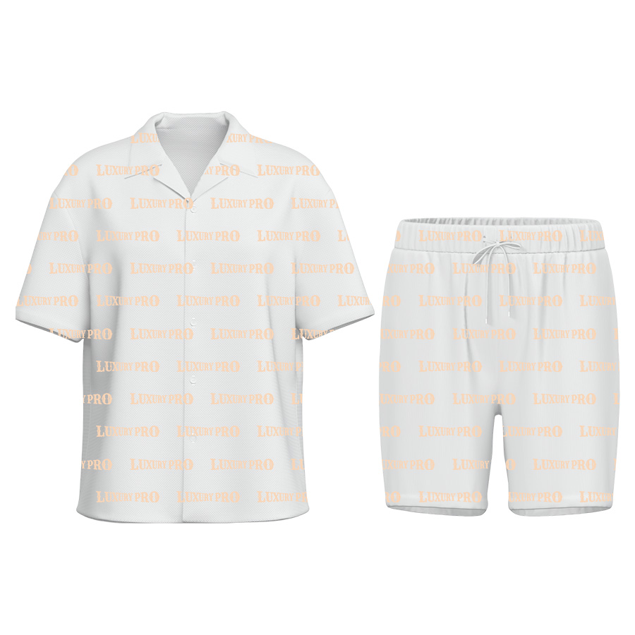 AOP YUK Camp collar shirt & beach shorts set