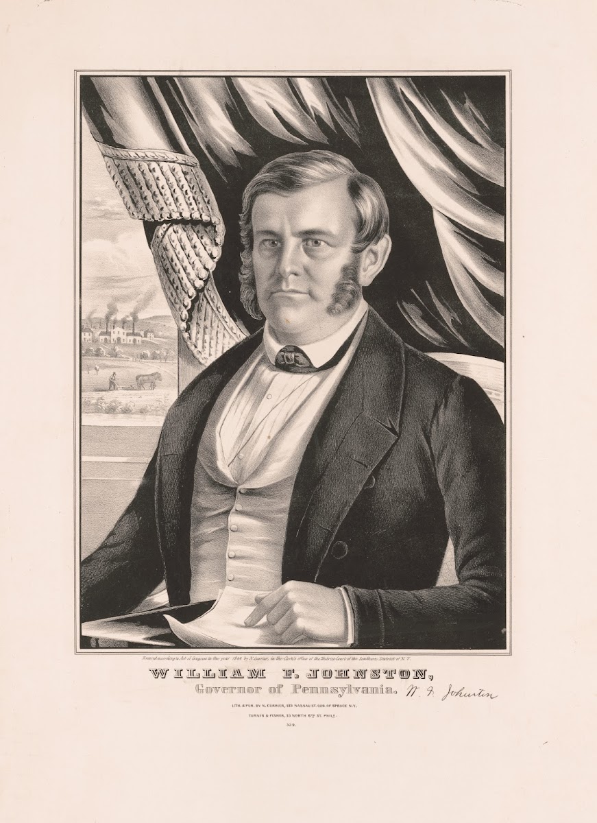 William F Johnston Governor of Pennsylvania 1848
