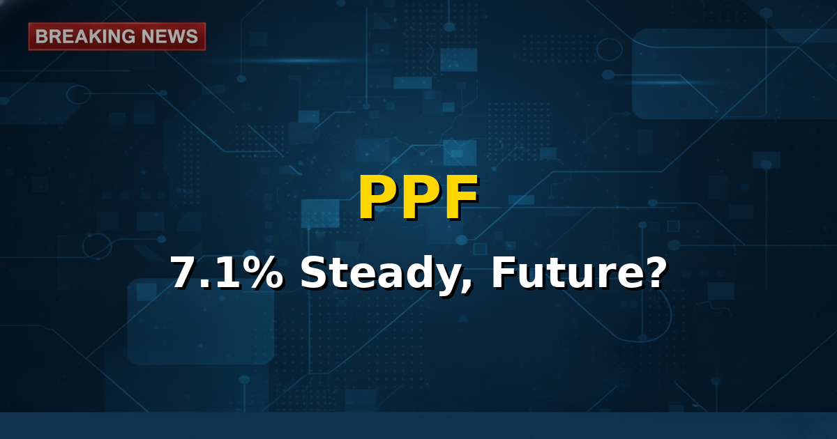 A stylized piggy bank with coins and a graph showing a stable interest rate, representing the Public Provident Fund.