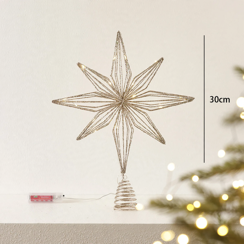 Decorative Christmas Tree Star Topper Made of Iron