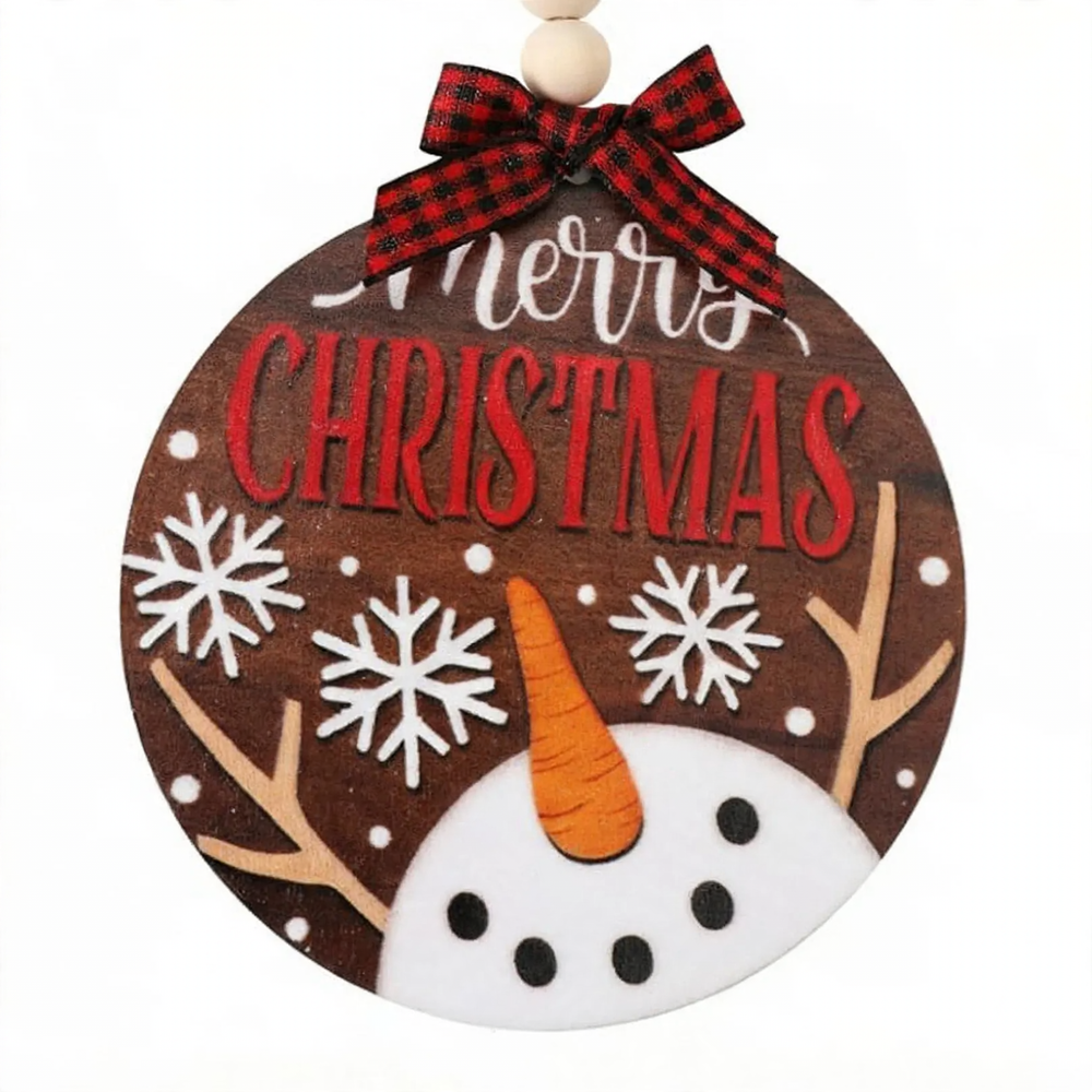 Decorative wooden door hanger with gnome motif