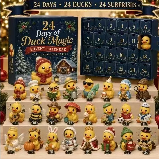 Christmas Advent calendar with 24 duck figures