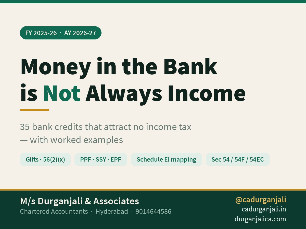 Money Credited to Your Bank Account — But No Income Tax Payable