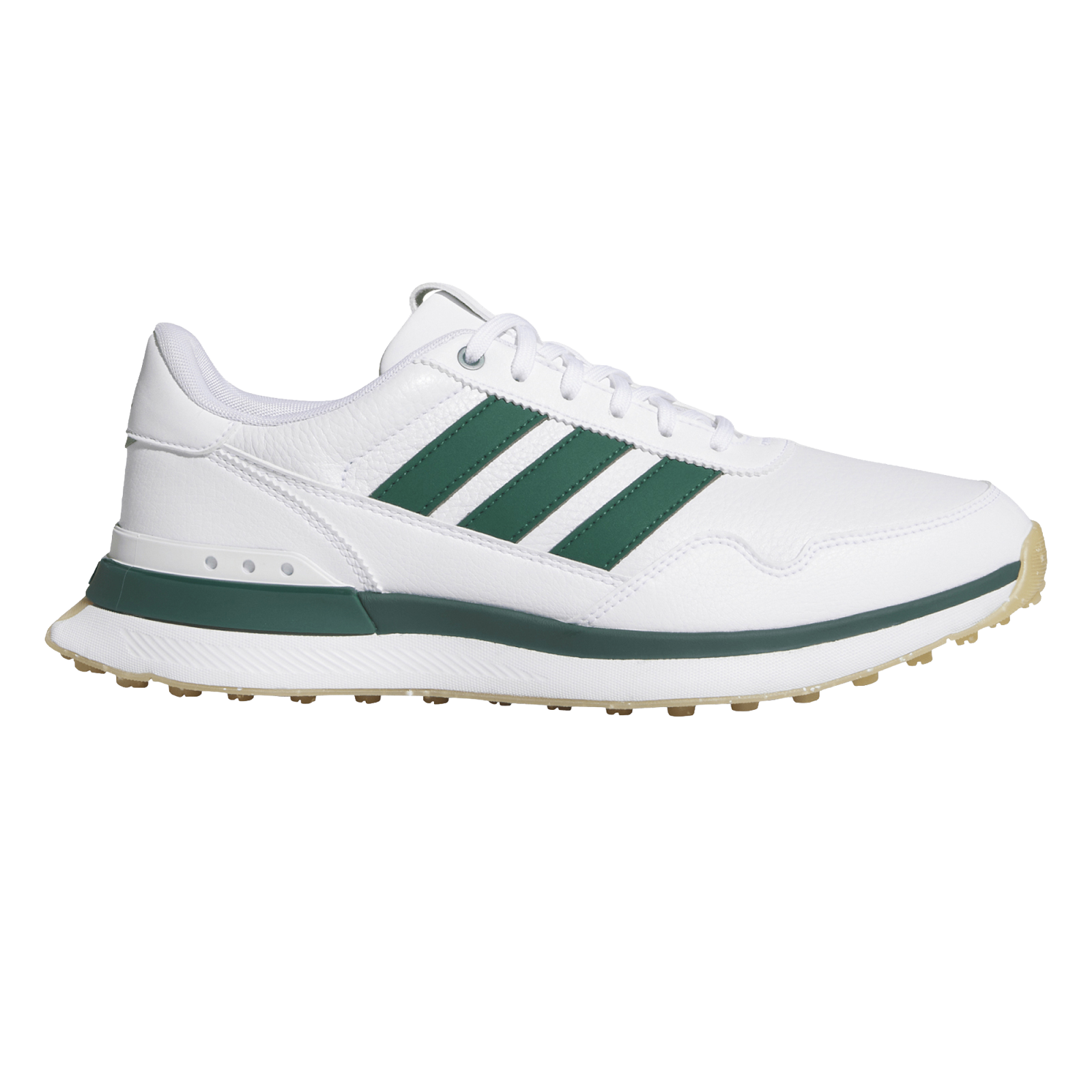 S2G '26 Leather Spikeless Golf Shoes Footwear White/Collegiate Green/Gum