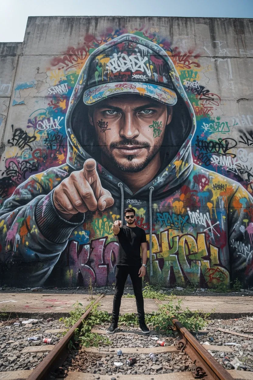 Fotografía hiperrealista de arte callejero indonesio