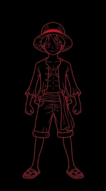 Minimalist Anime Character Silhouette in Crimson and Black