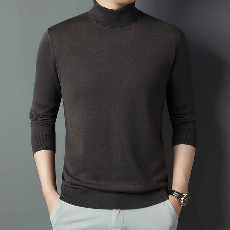 Silk and Virgin Wool Turtleneck Sweater