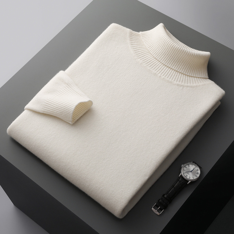 Men's wool sweater, turtleneck, 100% wool